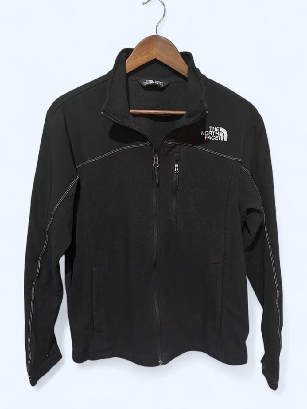The North Face Mens Medium Black Full Zip Fleece Jacket Duo Fabric